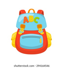 Children school bag. Isolated icon pictogram. 