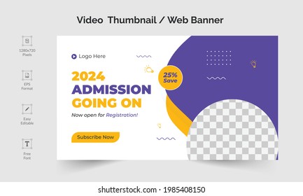 children school education video thumbnail or banner for your school admission.	