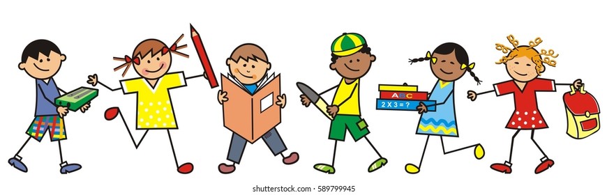 children and school equipment, back to school, vector icon