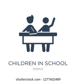 children in school icon vector on white background, children in school trendy filled icons from People collection, children in school vector illustration