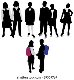 Children in school uniform.Vector