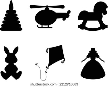children scissors skills isolated vector Silhouettes