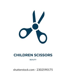 children scissors vector icon. children scissors, scissors, education filled icons from flat beauty concept. Isolated black glyph icon, vector illustration symbol element for web design and mobile 