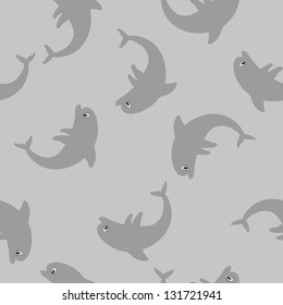 Children seamless background with dolphins