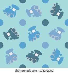 Children seamless background with trains