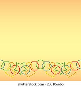 Children seamless vector background with figured multicolored chain