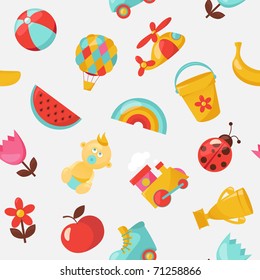 Children seamless vector pattern
