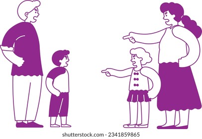 children see and do what parents do, family quarrel , mom and dad fight