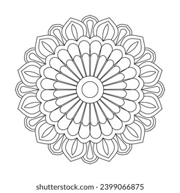 Children Serene Symmetry mandala colouring book page for kdp book interior mandala design. 