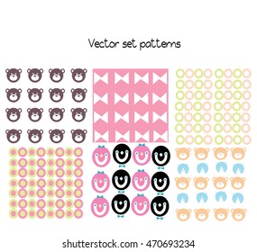 children set vector geometric pattern.Drawing sketches