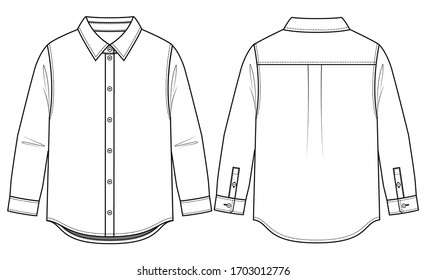 Children Shirt Design Vector Sketchlong Sleeve Stock Vector (Royalty ...