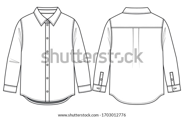 Children Shirt Design Vector Sketchlong Sleeve Stock Vector (Royalty ...