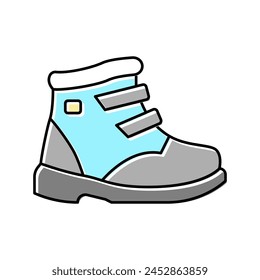children shoe care color icon vector. children shoe care sign. isolated symbol illustration