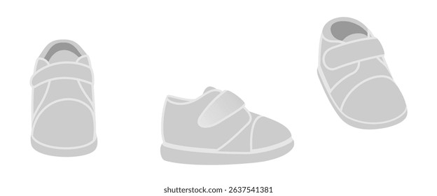 children shoes icon set with different view. vector illustration isolated on white background.