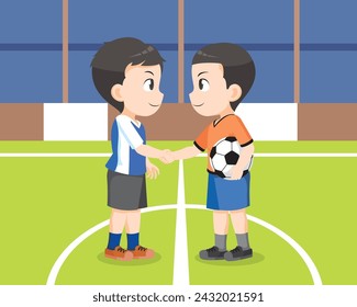 Children show sportsmanship cartoon vector