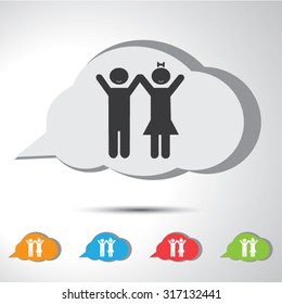 Children sign flat icon