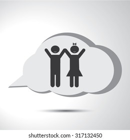 Children sign flat icon