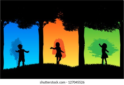 Children silhouette