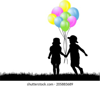 children silhouette