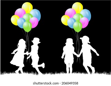children silhouette