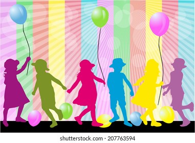children silhouette