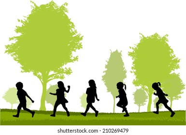 children silhouette