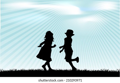 children silhouette