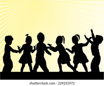 children silhouette