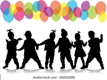 children silhouette