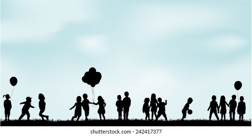 children silhouette