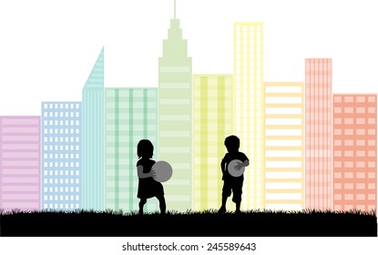 children silhouette