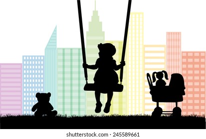 children silhouette