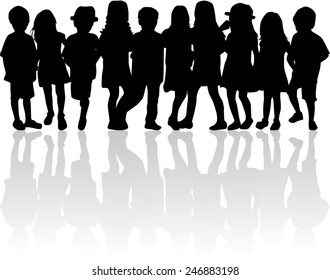 children silhouette