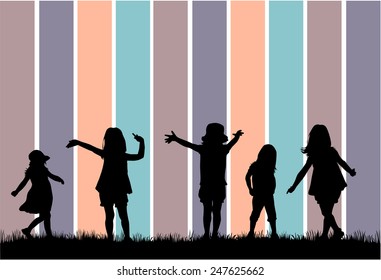 children silhouette