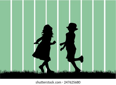 children silhouette