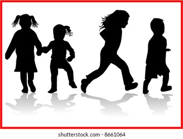 Children   -  silhouette