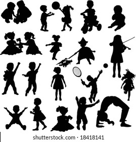 children silhouettes