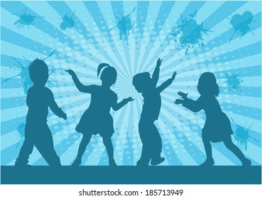 children silhouettes