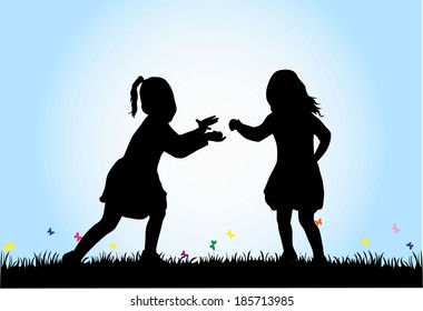 children silhouettes