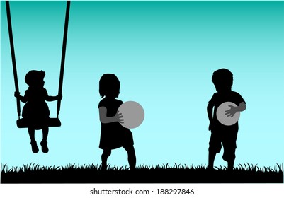 children silhouettes
