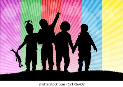 children silhouettes