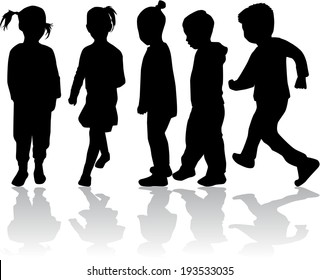 children silhouettes