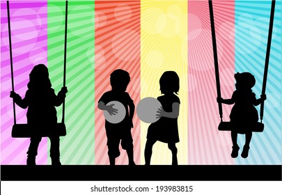 children silhouettes 