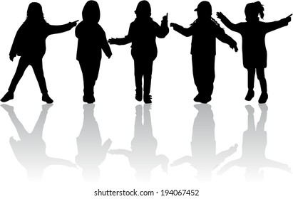 children silhouettes