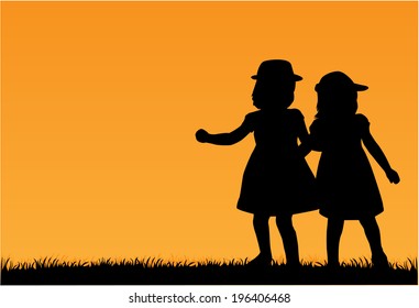 children silhouettes