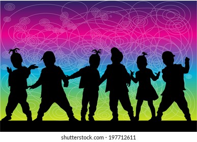 children silhouettes