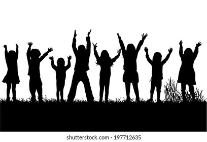 children silhouettes