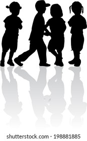 children silhouettes