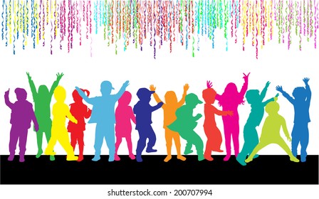 children silhouettes 