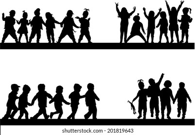 children silhouettes